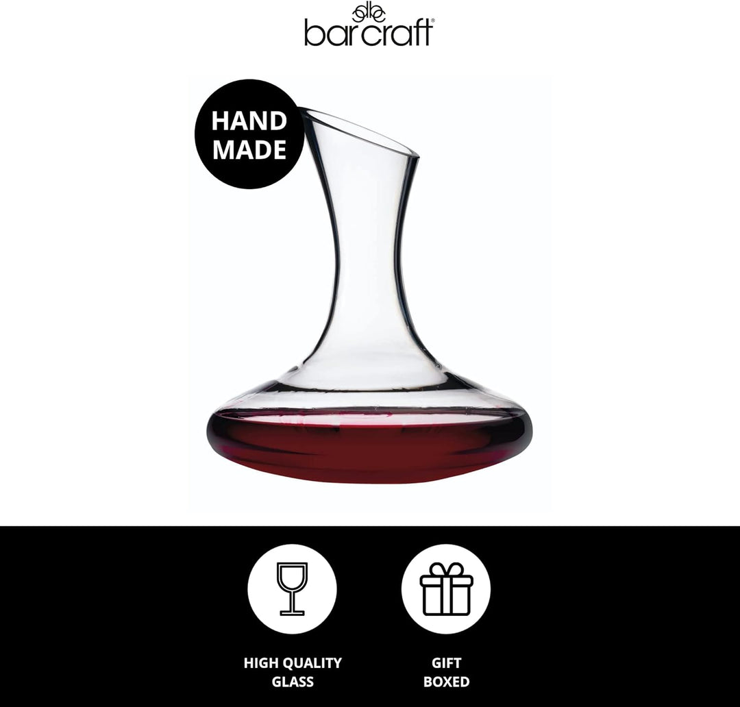 BarCraft Luxus Wein Dekanter Set in Geschenkbox, Glas, Transparent, 1,5 Liter Elegante, Elegante