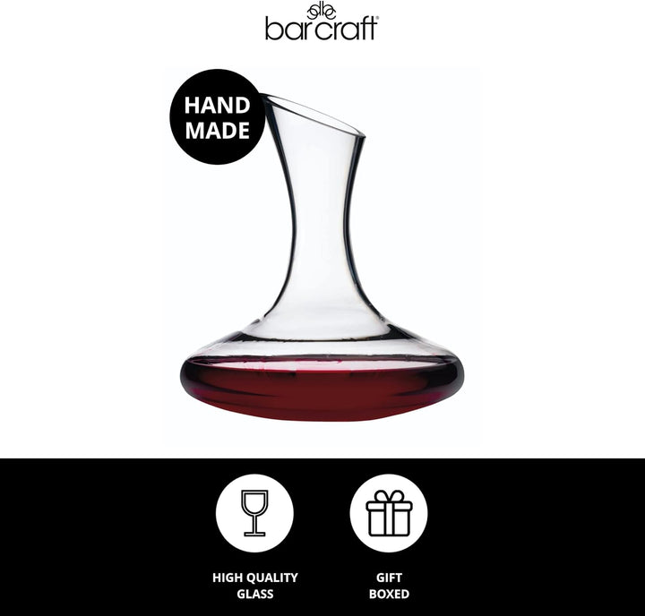 BarCraft Luxus Wein Dekanter Set in Geschenkbox, Glas, Transparent, 1,5 Liter Elegante, Elegante
