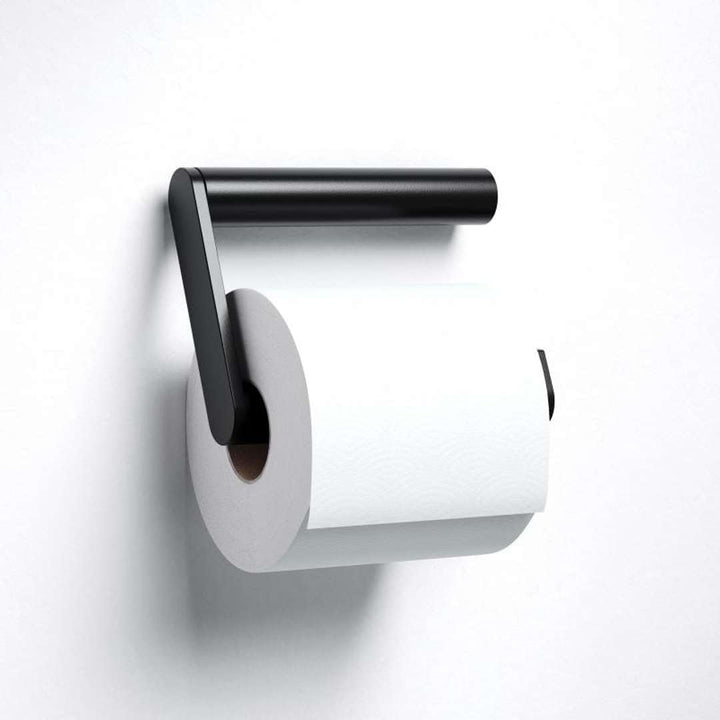 KEUCO Plan Toilettenpapierhalter, offene Form, Metall schwarz matt, Made in Germany, schwenkbar, ink