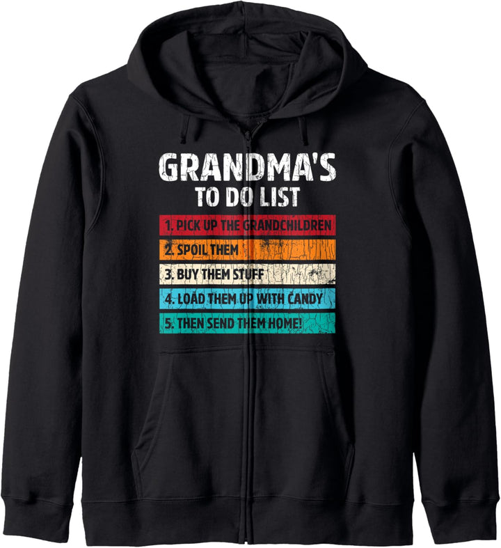 Grandma's To Do List Lustige Grosseltern Grafik Kapuzenjacke