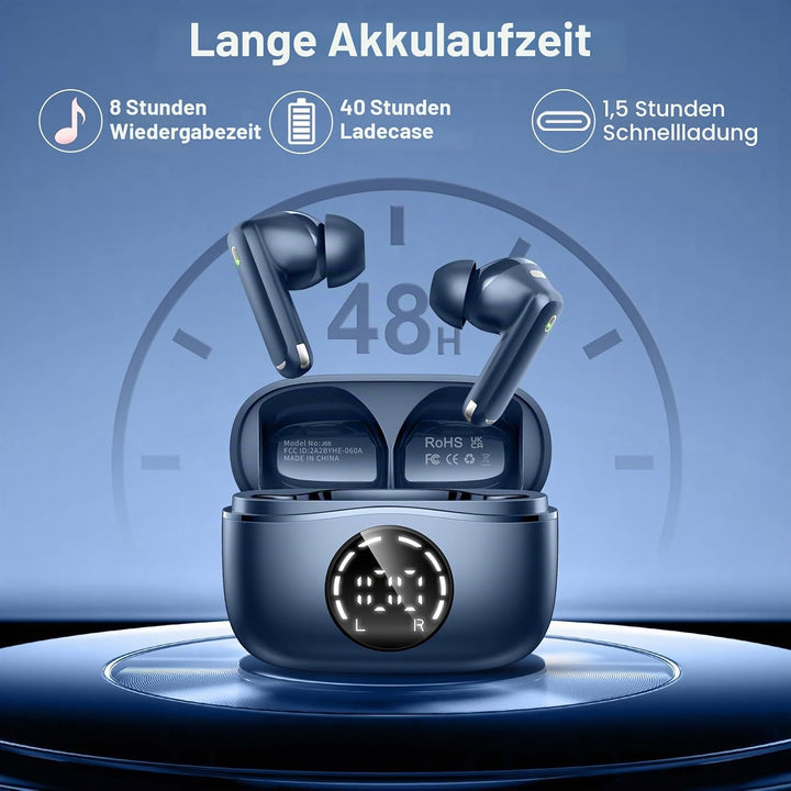 Donerton Bluetooth Kopfhörer, 50 Std Spielzeit In Ear Kopfhörer mit ENC Noise Cancelling, 2026 Kopfh