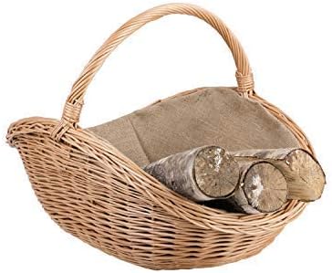 e-wicker24 Alles aus Weide Vollweidener Kaminkorb, naturfarbiger Kaminkorb aus Weide, Weidenkorb für