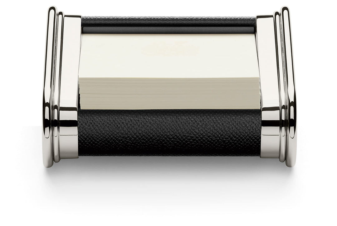 Graf von Faber-Castell 118832 - Zettelkasten Schwarz, Leder, Zettelbox für ca. 40 Notizzettel