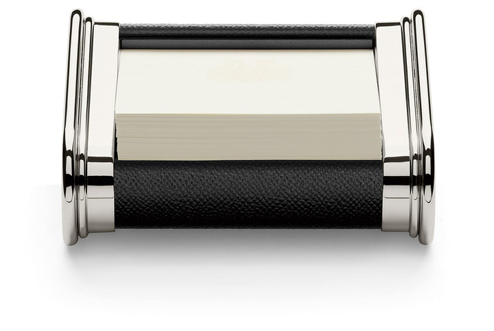 Graf von Faber-Castell 118832 - Zettelkasten Schwarz, Leder, Zettelbox für ca. 40 Notizzettel