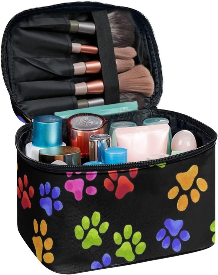 Dolyues Reise-Kosmetiktasche, grosse Kapazität, multifunktionale Aufbewahrungstasche, Bunte Pfotenab