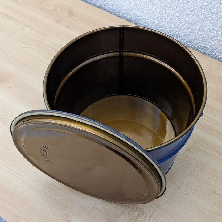 plasteo® 20 Liter Stahlfass Hobbock Deckelfass | Zyklon Absaugung Geeignet | UN-Zulassung | Made in