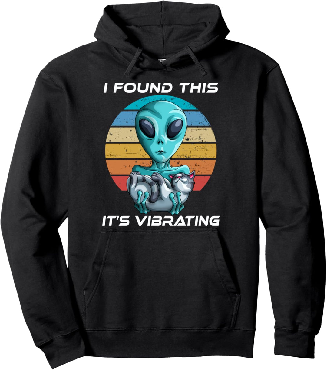 Retro Ich fand das es ist vibrierende Vintage Katzen Aliens Pullover Hoodie