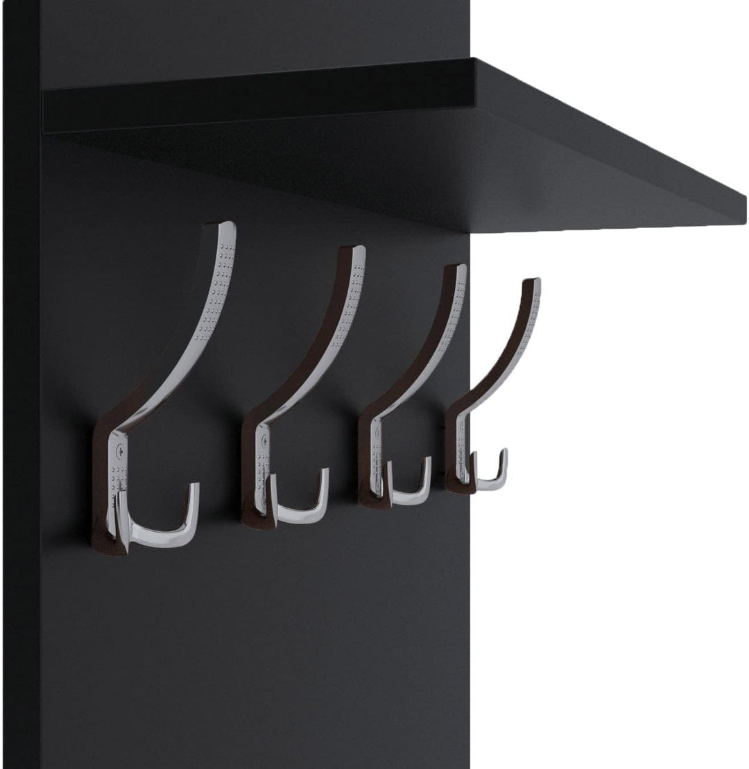 AKKE 120x60 | MAXI Garderobenpaneel Wandgarderobe Garderobe Wandpaneel Kleiderstange CHROM | SCHWARZ