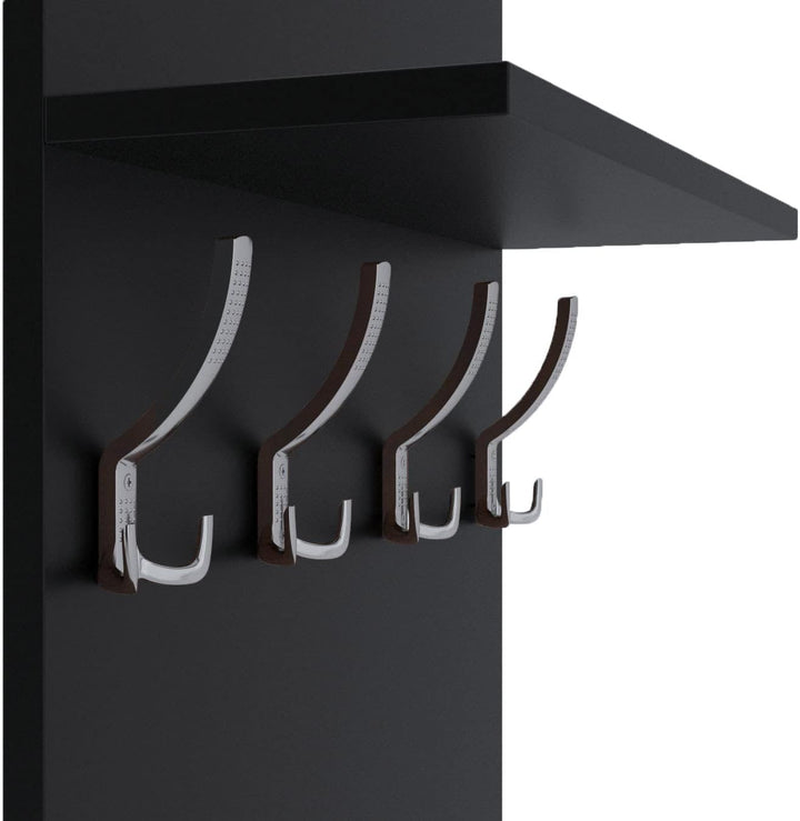 AKKE 100x60 | MAXI Garderobenpaneel Wandgarderobe Garderobe Wandpaneel Kleiderstange CHROM | SCHWARZ