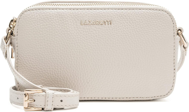 Lazarotti Bologna Leder Umhängetasche Damen | 2 Hauptfächer & längenverstellbarer Schulterriemen | m