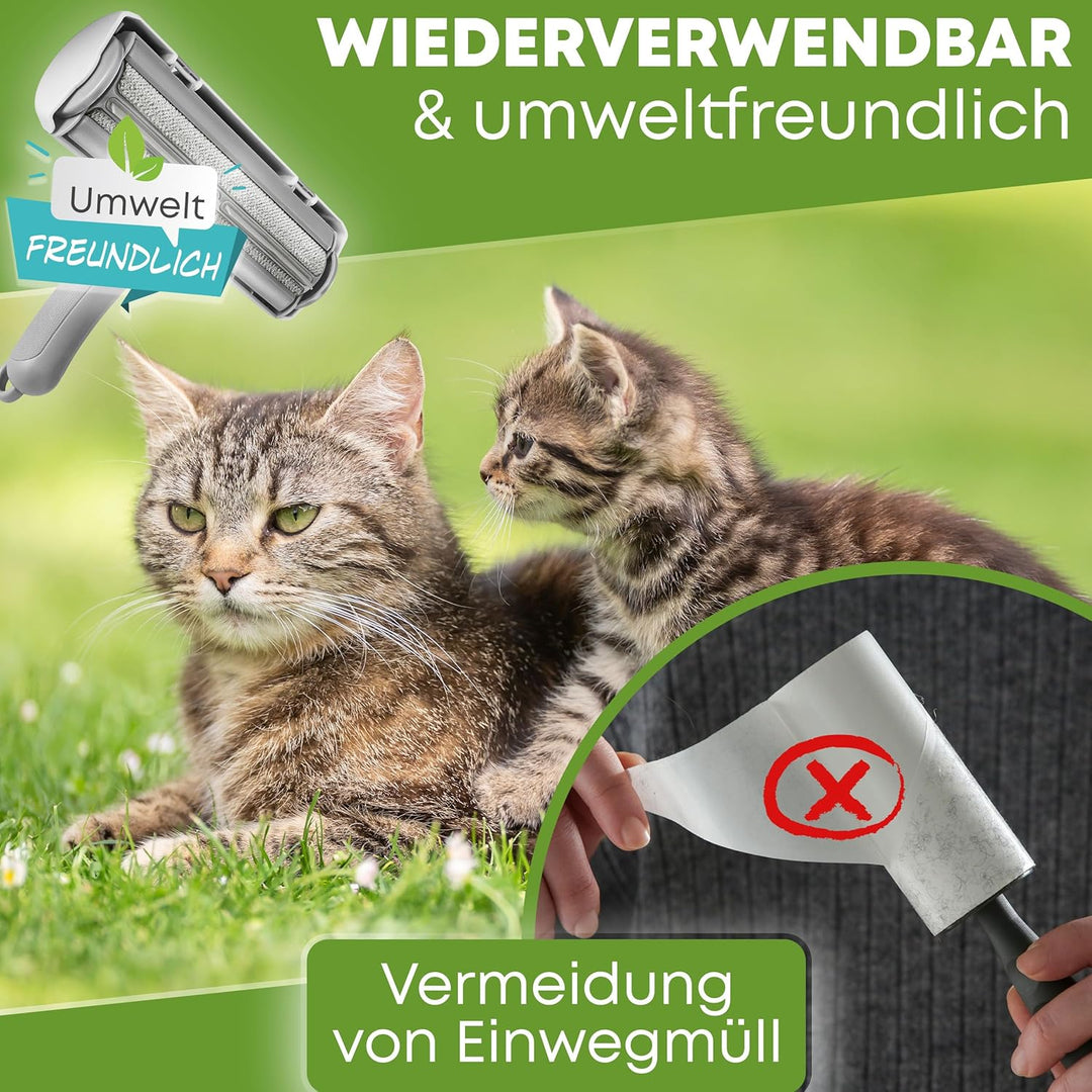 NEUHEIT 2026 - DOGGYBOO® Selbstreinigender Tierhaarentferner – Premium Fusselrolle für Hundehaare un