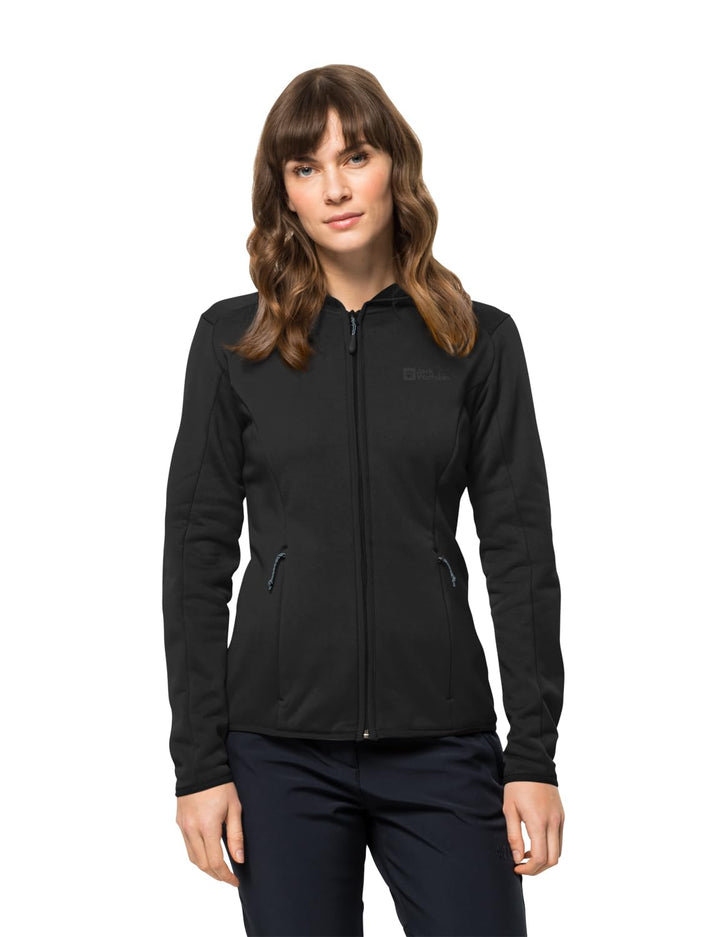 Jack Wolfskin Damen Baiselberg Hooded Fz W Fleecejacke S Schwarz, S Schwarz
