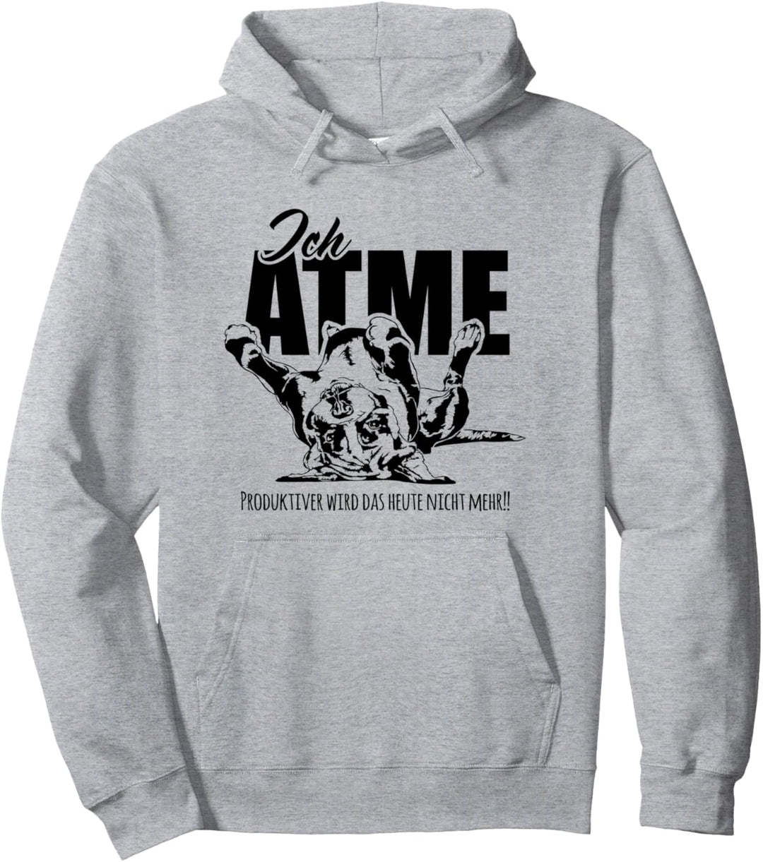 Lustiger Boxer Ich Atme Hundespruch Hund Hunde Pullover Hoodie