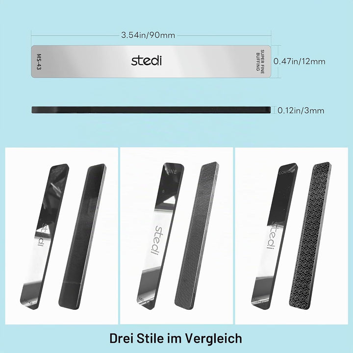 stedi Hobby Model Polierwerkzeuge 3 PCS, Ultimative Präzisions-Glaspolierfeilen, #320-400 Grit, #400