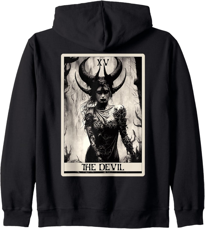 Okult Dark Art Horror The Devil Tarotkarte Kapuzenjacke