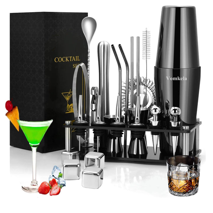 Cocktail Shaker Set,Boston Cocktail Shaker mit Ständer,25pcs Bar Zubehör Barkeeper Cocktail Mixer Zu