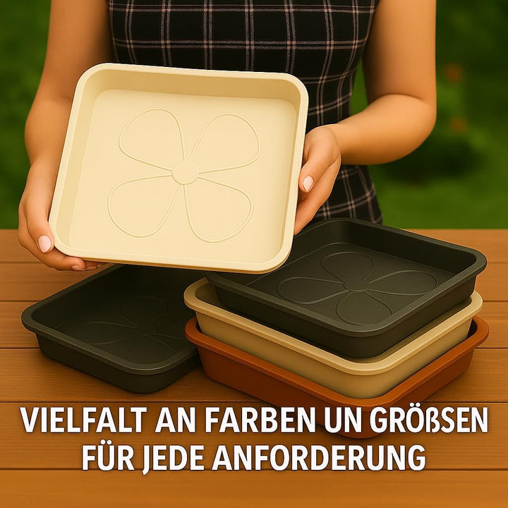Home Garden Ornaments Untersetzer Blumentopf Eckig Beige 29x29cm Set of 5 – Dauerhaft Blumentopf Unt