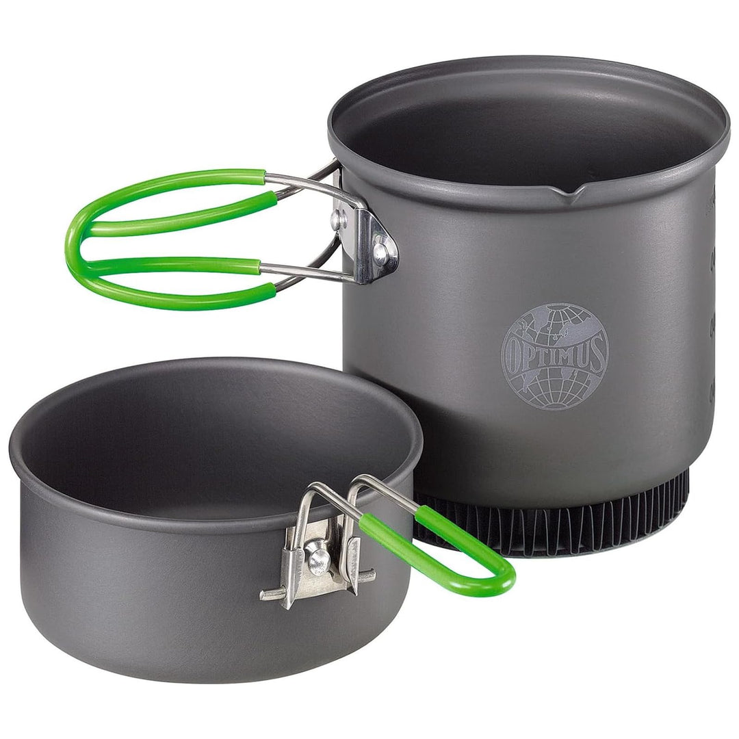 Optimus Terra Weekend HE Kochset – 0,95 L Camping-Kochgeschirr aus hart anodisiertem Aluminium mit W