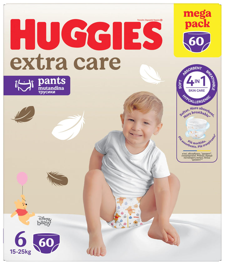Huggies Extra Care Windeln, Grösse 6, 15-25 kg, 60 Stück, Grösse 6