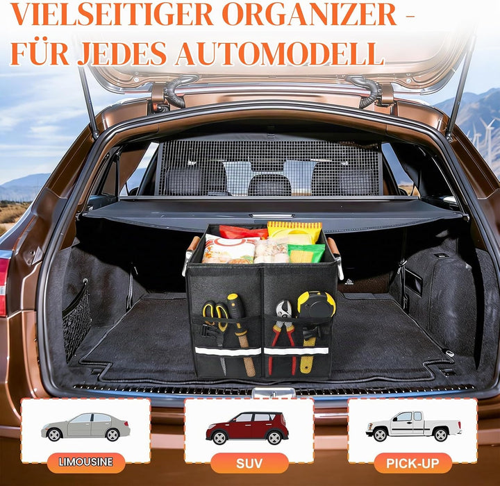 Kofferraumtasche Kofferraum Organizer mit Deckel, Autobox Auto Tasche Wasserdicht Zusammenklappbarer