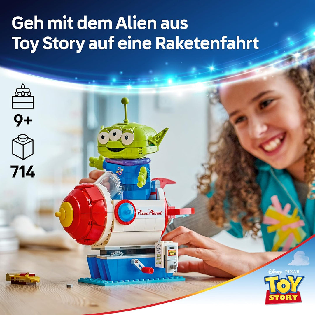 LEGO Disney and Pixar Toy Story Alien mit Pizza Planet Raketenfahrt - Raumschiff Spielzeug mit Alien