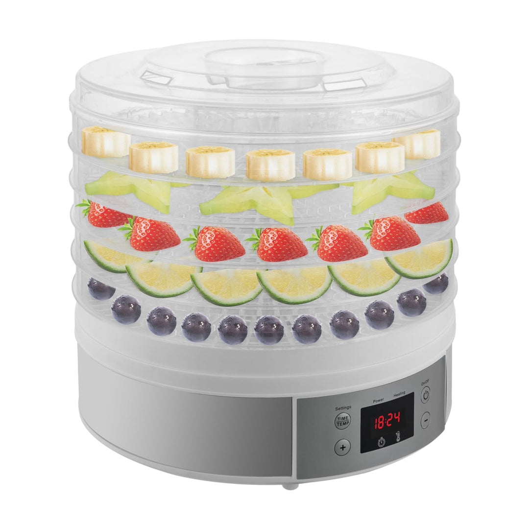 5 Etagen Lebensmittel-Dehydrator, Obst Trockner mit Display Einstellbarer Temperaturbereich 35-68℃ f