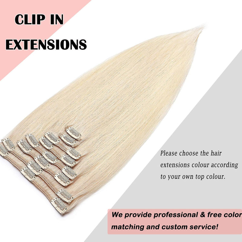 Real Remy Echthaar Extensions Clip In Extensions Echthaar Haarverlängerung 8pcs 18clips 75g-25cm (