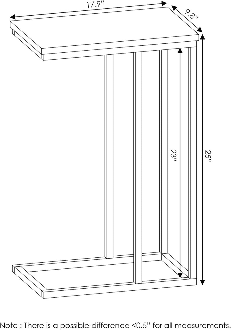 Furinno Camnus Beistelltisch für Sofas, Holz, 24.9 x 45 x 62.9 cm Französische Eiche Grau, Französis