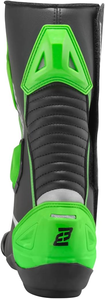 Bogotto Race-X Motorrad Stiefel, schwarz/grün, 47 47 EU Schwarz Grün, 47 EU Schwarz Grün