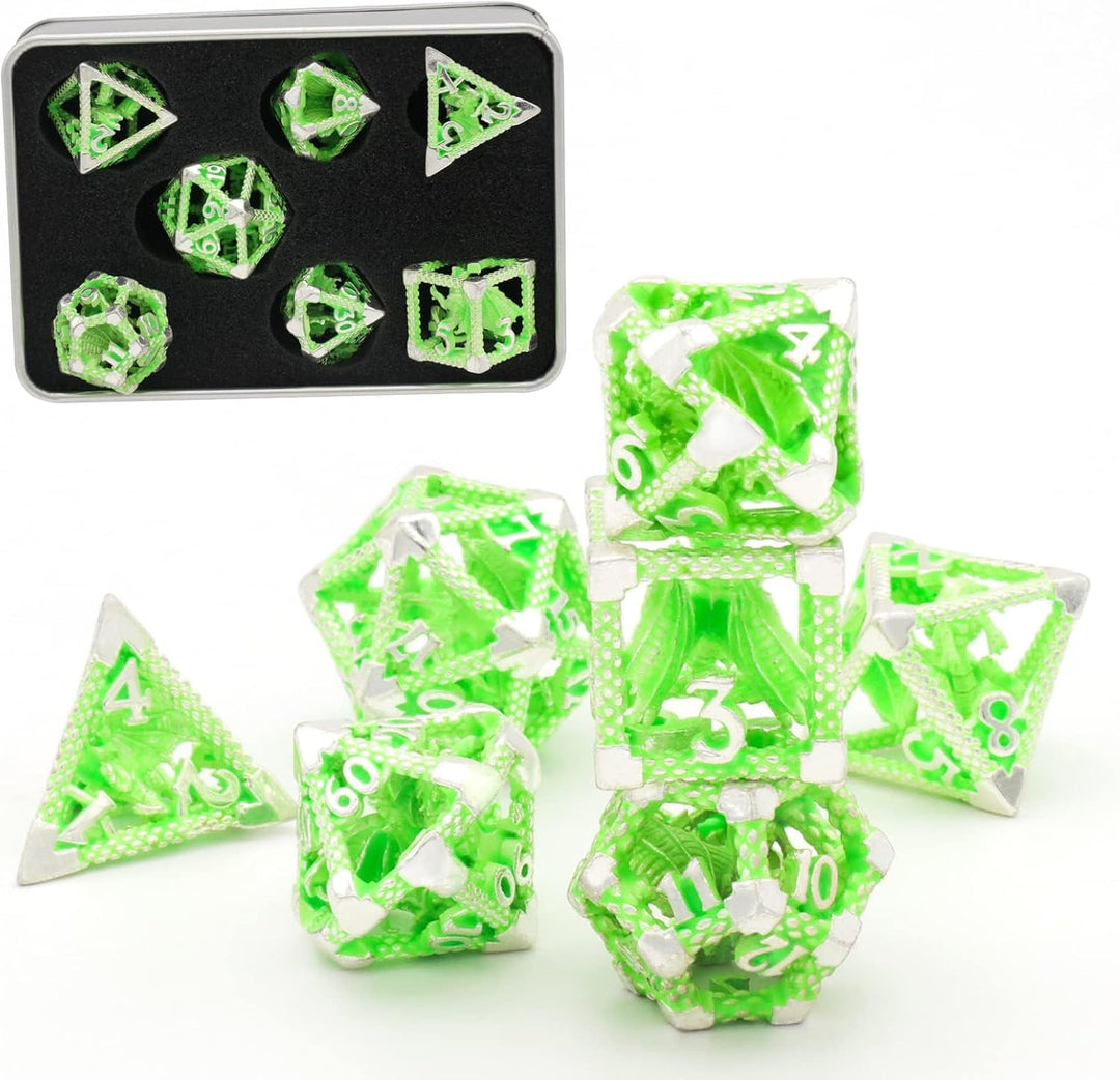 DND Würfel Set Polyhedrische Würfelset Hollow Imprisoned Drachen Würfel D&D Spielwürfel für Dungeons