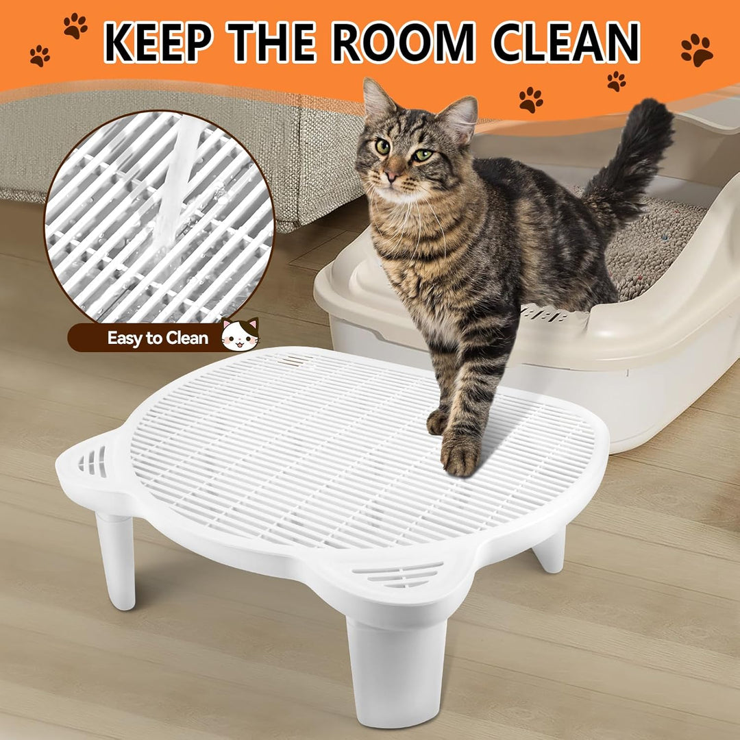 Verstellbare Katzen Rampe für Katzentoilette, Erhöhte Katzentoilette Stufe, Doppelte Katzenstreufall