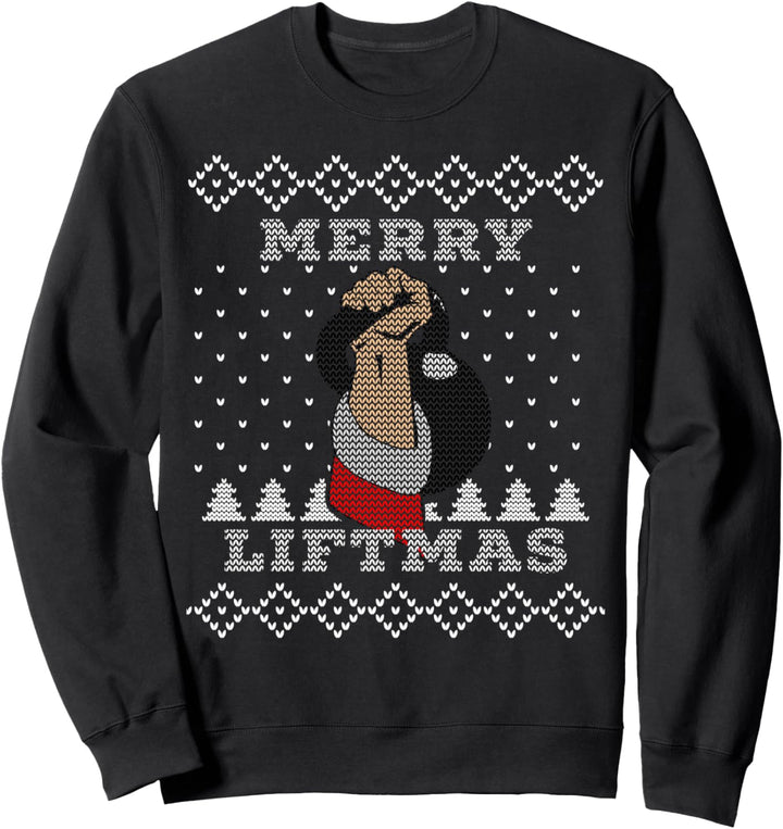 Merry Liftmas: Ugly sweater Christmas kettlebell Sweatshirt