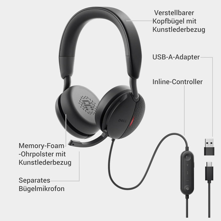 Dell Pro kabelgebundenes Headset mit ANC – WH5024, WH5024