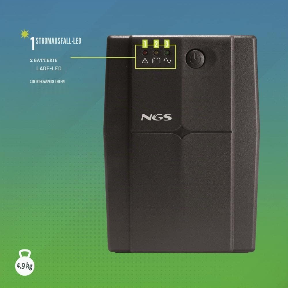 NGS FORTRESS900V3 - Unterbrechungsfreie Stromversorgung USV, Off Line UPS 600 VA, konstante Ausgangs