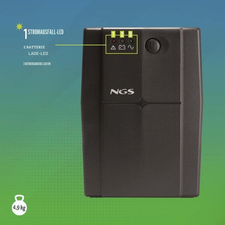 NGS FORTRESS900V3 - Unterbrechungsfreie Stromversorgung USV, Off Line UPS 600 VA, konstante Ausgangs