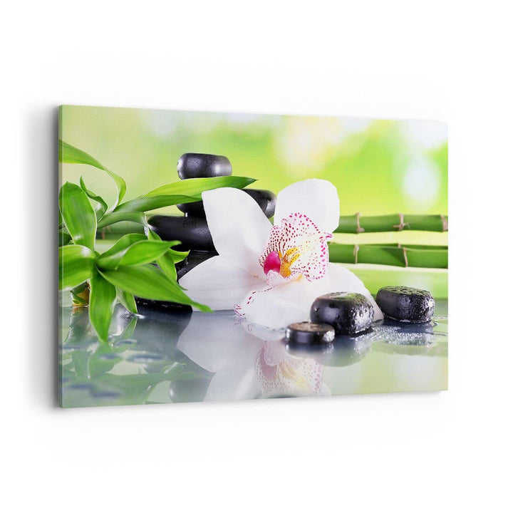 Bilder auf Leinwand 100x70cm Leinwandbild mit Rahmen blume orchidee Gross Wanddeko Bild Schlafzimmer