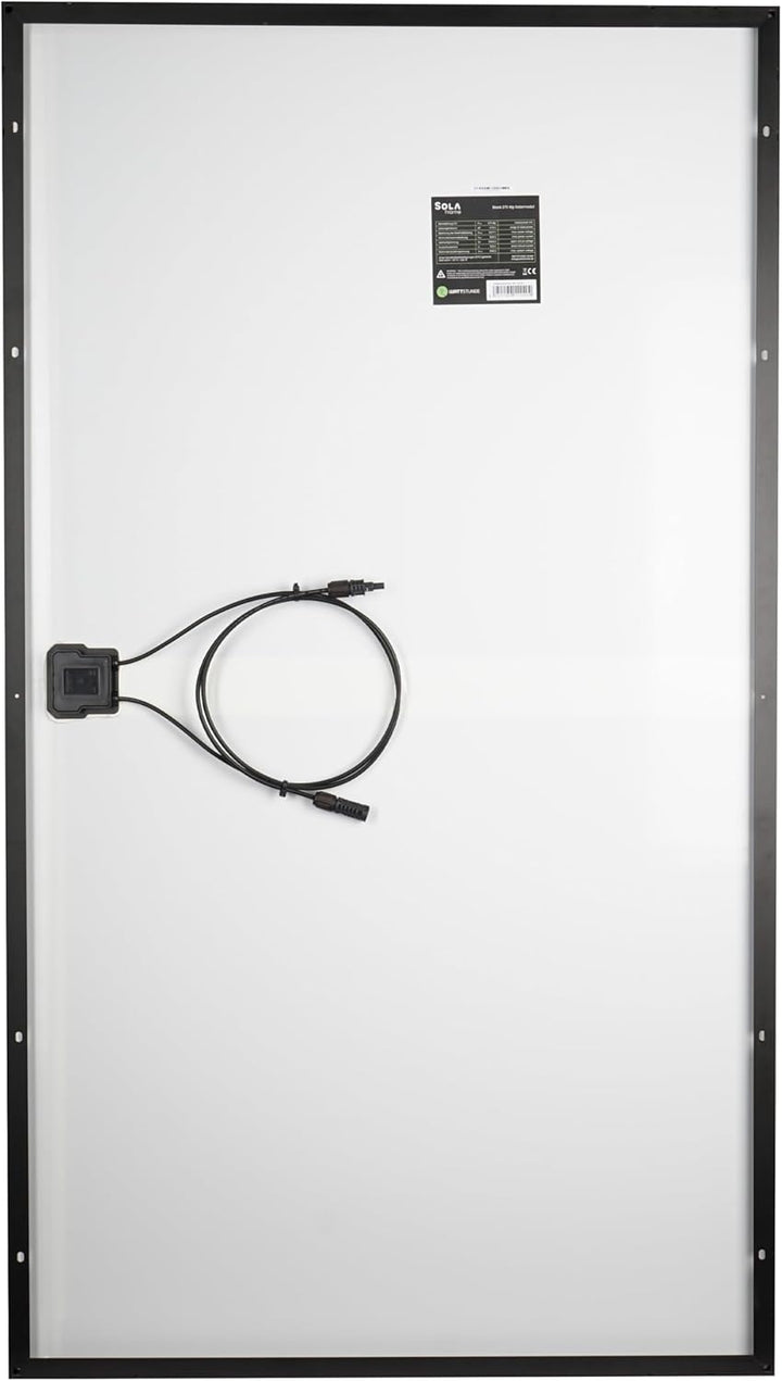 SOLA Frame Black Wohnmobil Komplettset mit Haltespoiler und Laderegler 275 W schwarz, Schwarz 275 W
