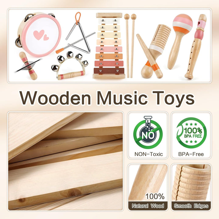 Musikinstrumente Kinder ab 3 Jahre Xylophon Trommel Schlagzeug Kinderspielzeug Musikinstrumente Spie