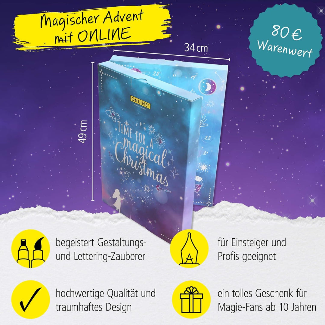 ONLINE Magic Adventskalender 2025 I Kreativ Kalender Teenager Mädchen, Jungen &amp; Erwachsene I Schreib