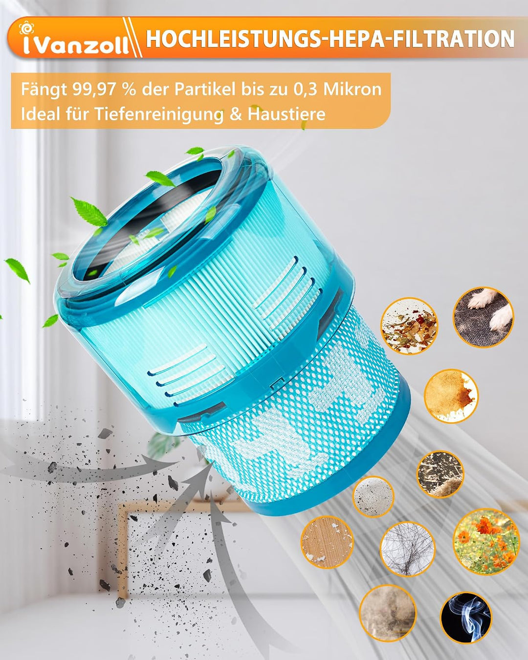 1 Stück Ersatz-HEPA-Filter für Dyson Gen 5 Detect Absolute Akku Staubsauger | kompatibel mit Dyson G