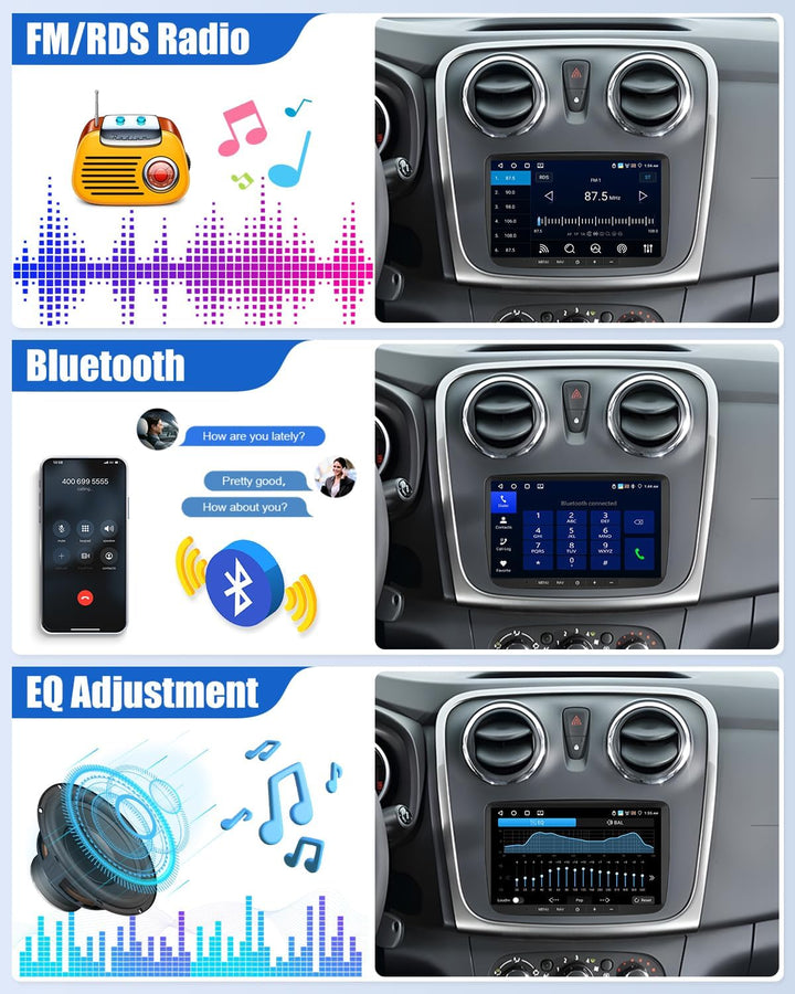 CAMECHO 4G+64G Android 15 Autoradio für VW Golf 5 Polo Skoda mit Navi Carplay Android Auto,9 Zoll Do