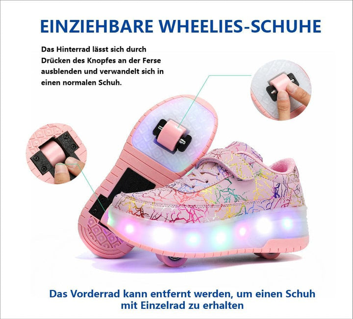 HUSKSWARE Rollschuhe Schuhe Jungen Mädchen Mit 4 Rollen Skateboardschuhe, verstellbar Jugend Schuhe