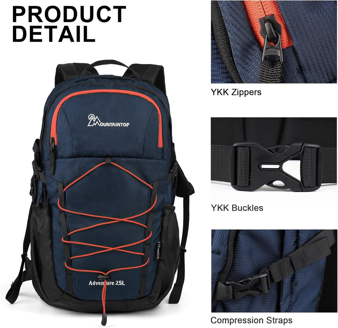Mountaintop 25L/30L Wanderrucksack Daypack Damen Herren für Tageswanderungen, Outdoor, Radtouren 25L