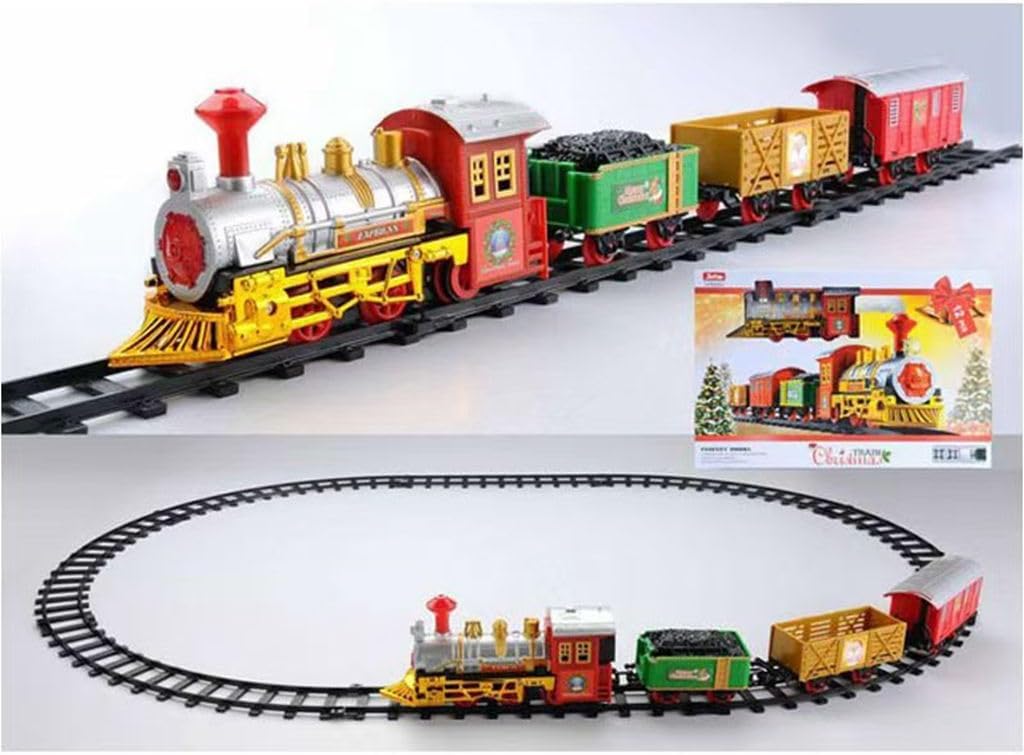 Weihnachtszug Set, Elektrische Bahngleis Spielzeug Weihnachtsdekoration, realistischen Klängen, Weih