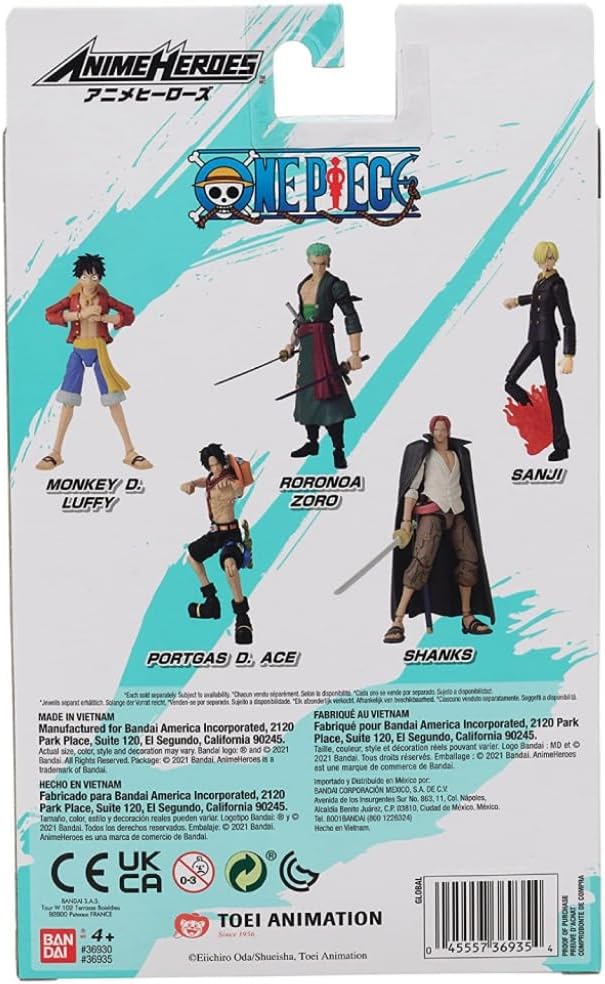 BANDAI - Anime Heroes - One Piece - Figur Shanks 17 cm - 36935, Shanks