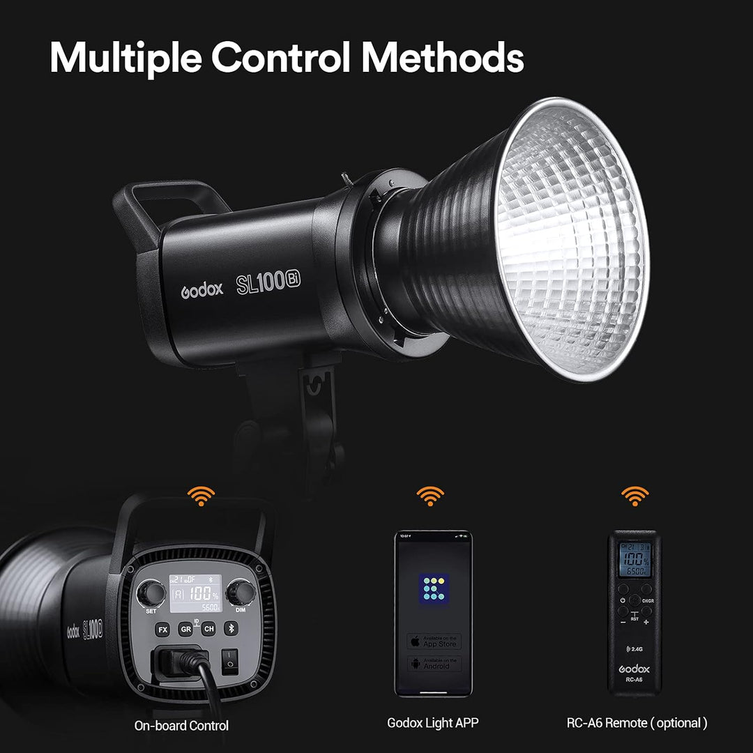 Godox SL100Bi LED Videolicht Bi-Color, TLCI 97+ CRI 96 +, 11 Lichteffekt, APP Bluetooth Steuerung, B