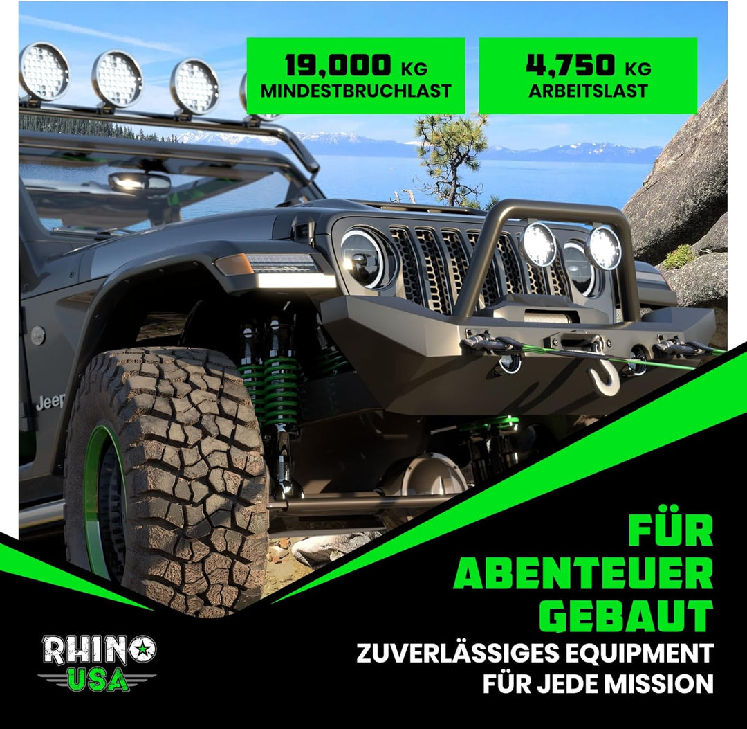 Rhino USA D-Ring-Schäkel (2 Pack) - 18.983kg Bruchfestigkeit - Schwerlast 1,9 cm Augbolzen Schäkeln