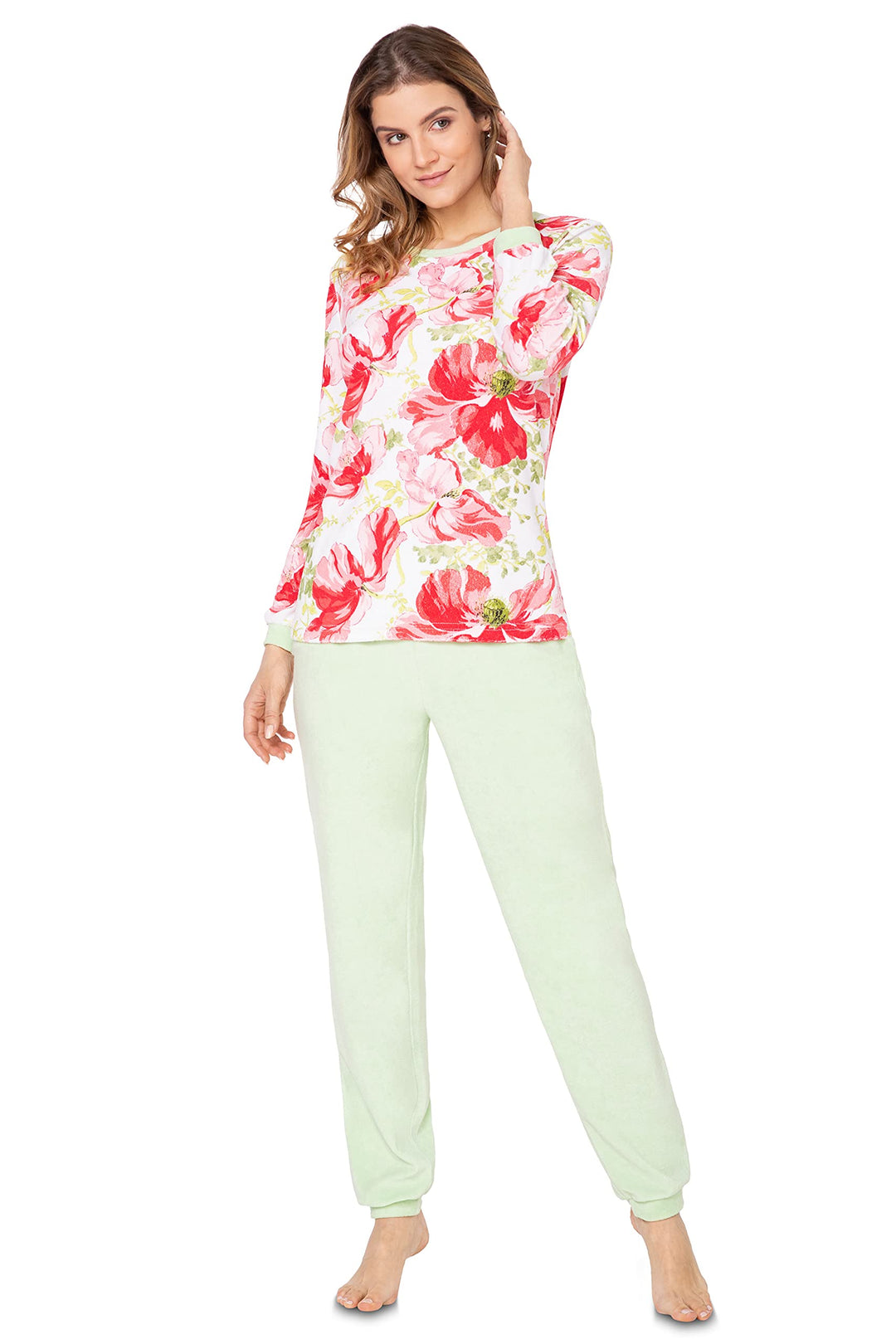 e.Femme® Damen Pyjama Hausanzug Freizeitanzug Kamila 2214 aus Frottee 80% Baumwolle, 20% Polyester 4