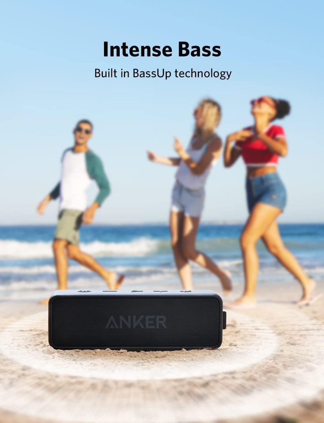 Anker SoundCore 2 Bluetooth Lautsprecher, Fantastischer Sound, Enormer Bass mit Dualen Bass-Treibern