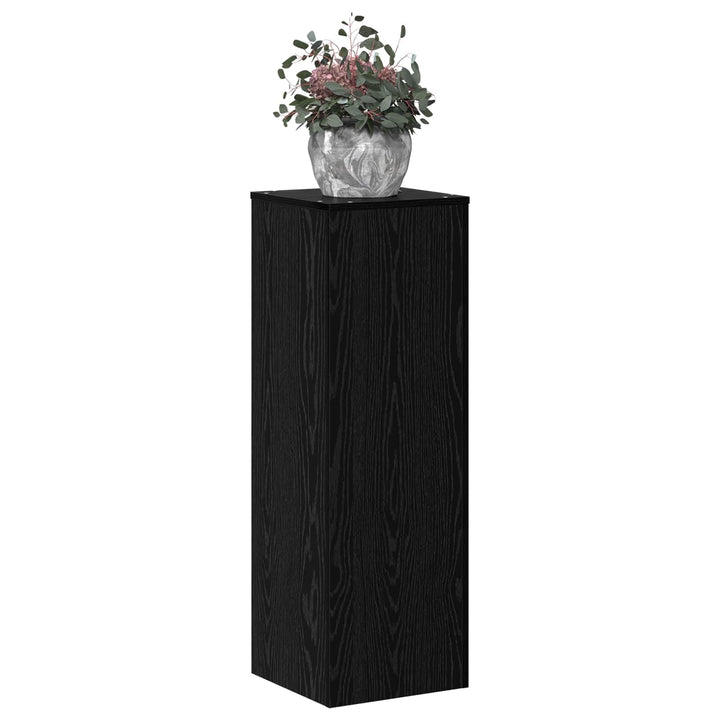 vidaXL Pflanzenständer Schwarz Eichen-Optik 33 x 33 x 100 cm, Pflanzenregal für Garten und Terrasse,